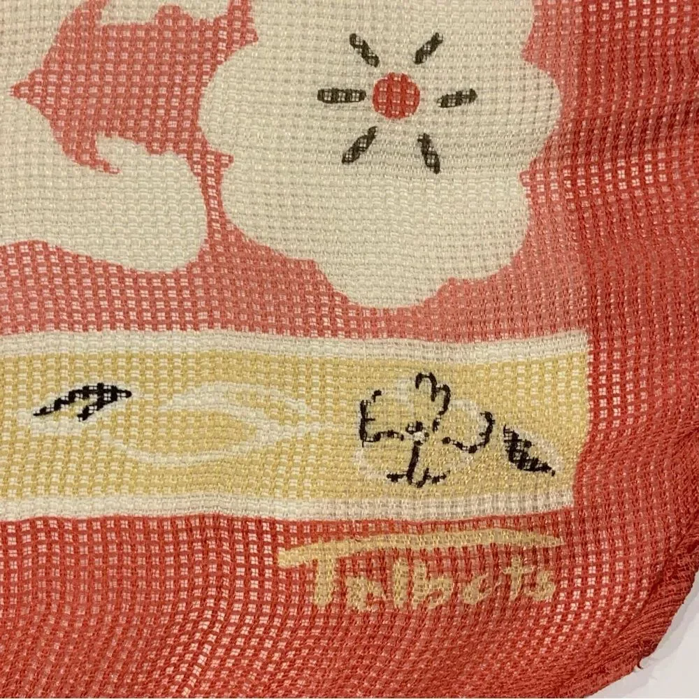 Talbots Peach Salmon &‎ Gold Silk Scarf